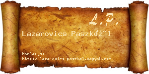 Lazarovics Paszkál névjegykártya